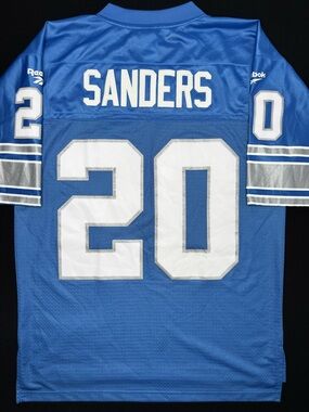 Vintage NFL Detroit Lions Barry Sanders #20 Reebok Throwback Jersey Size M Rare